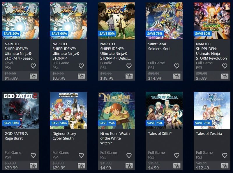 ofertas de anime feb 17 ofertas de anime feb 17 en la psn store usa