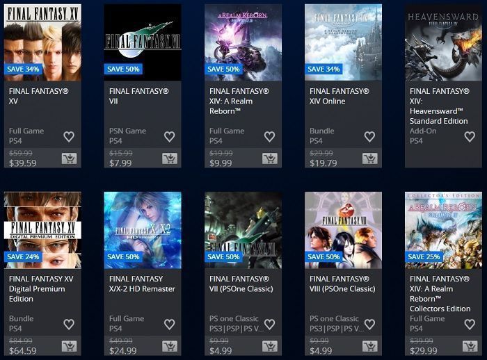 ofertas juegos de final fantasy ofertas juegos de final fantasy en psn store