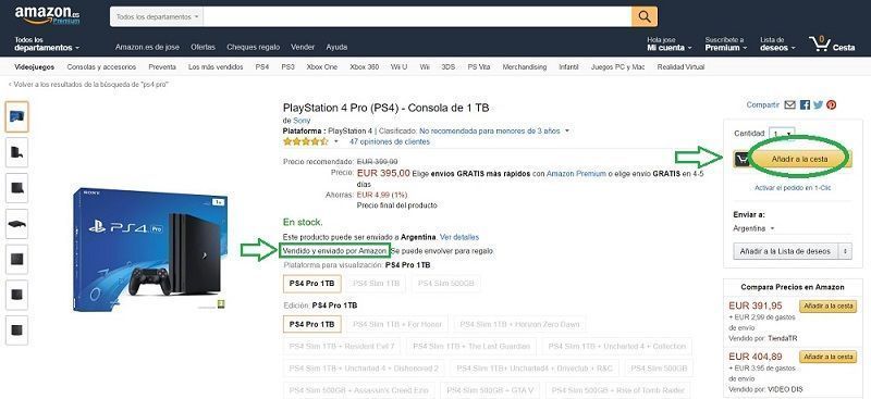 paso 1 es comprar ps4 pro y añadir a la cesta en amazon