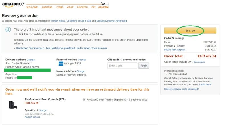 paso 7 es ordernar la ps4 en amazon