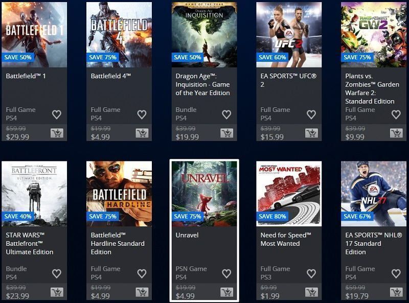ventas de ea hasta 07-03 ventas de ea hasta 07-03 en psn store usa