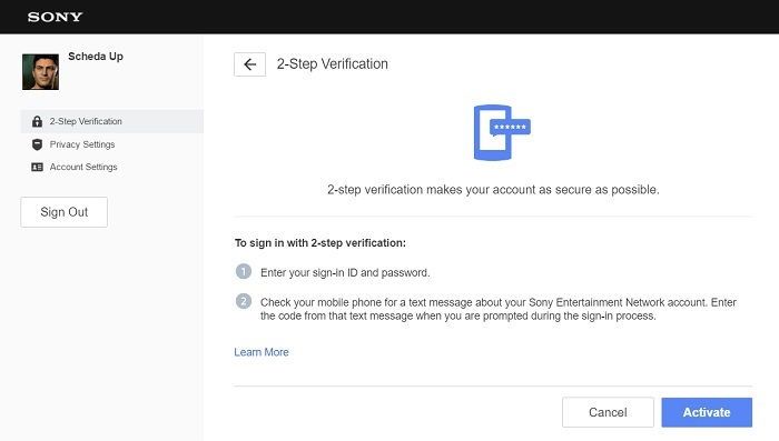 click en activar en playstation network