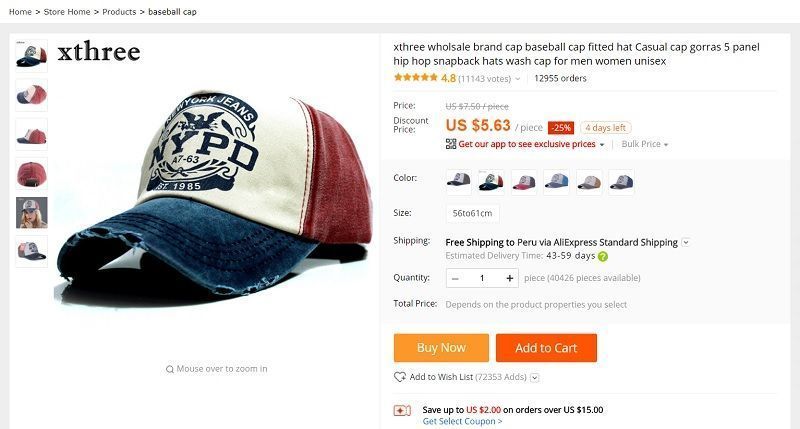 gorra casual unisex marca xthree- aliexpress y Buy now