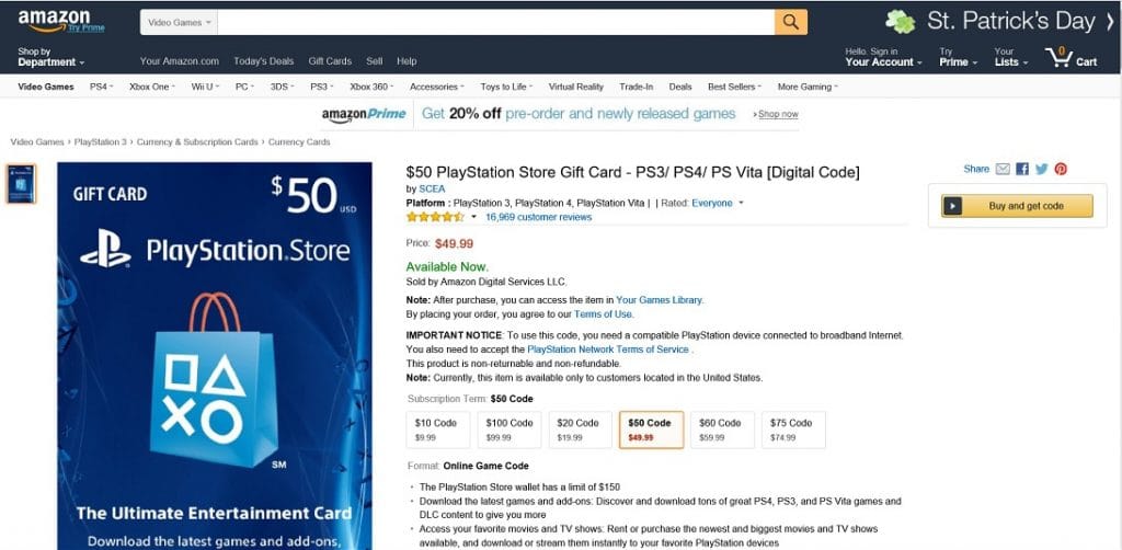 amazon comprando psn cards en amazon