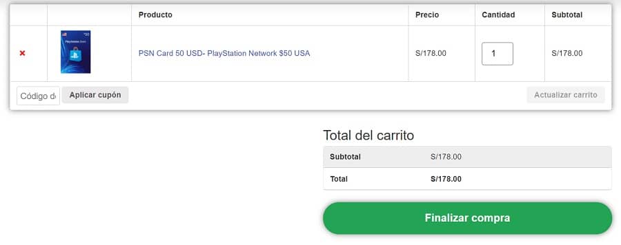 articulo psn en carrito de compras schedaup